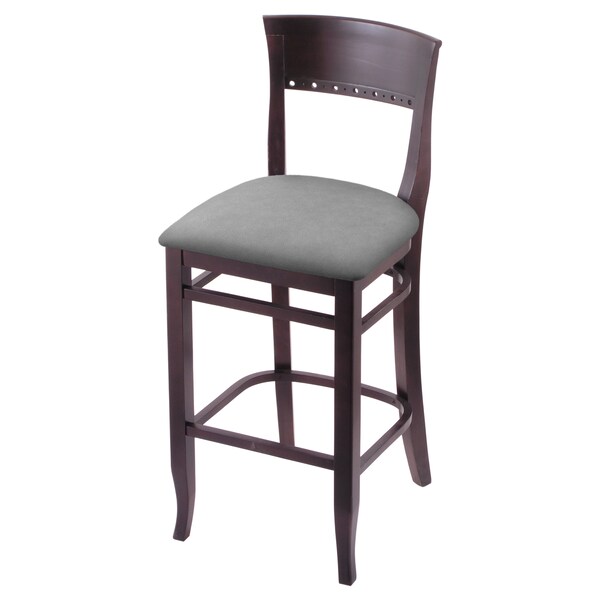 25" Counter Stool, Dark Cherry Finish, Canter Grey Seat